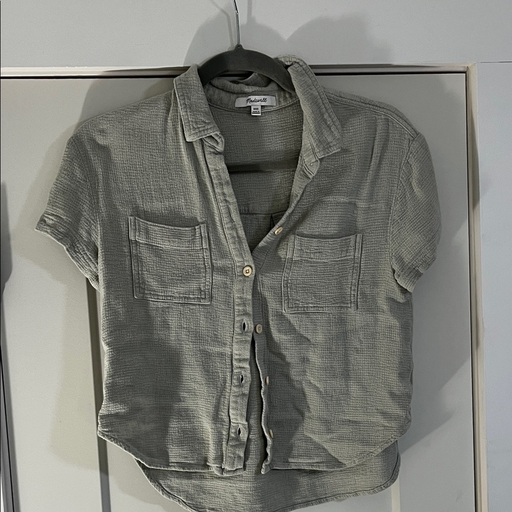 Madewell Textured Sage Green Top